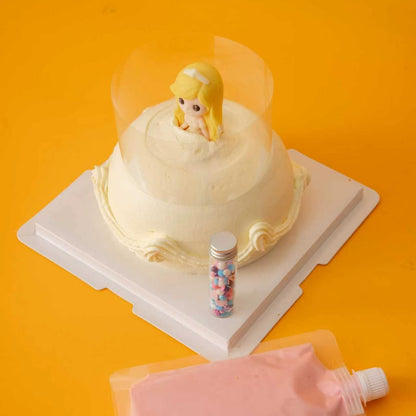 Pour & Sprinkle Princess Cake with pink glaze and colourful sprinkles kit