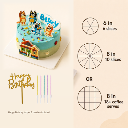 Bluey Cake cake size and serving guide