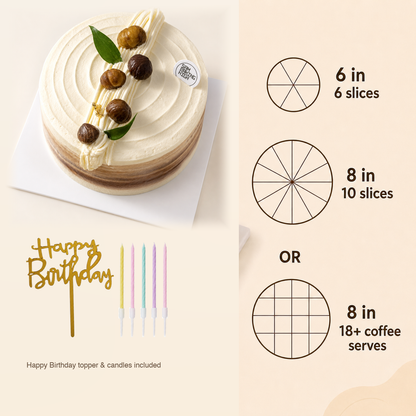 Chestnut Harvest Cake cake size and serving guide