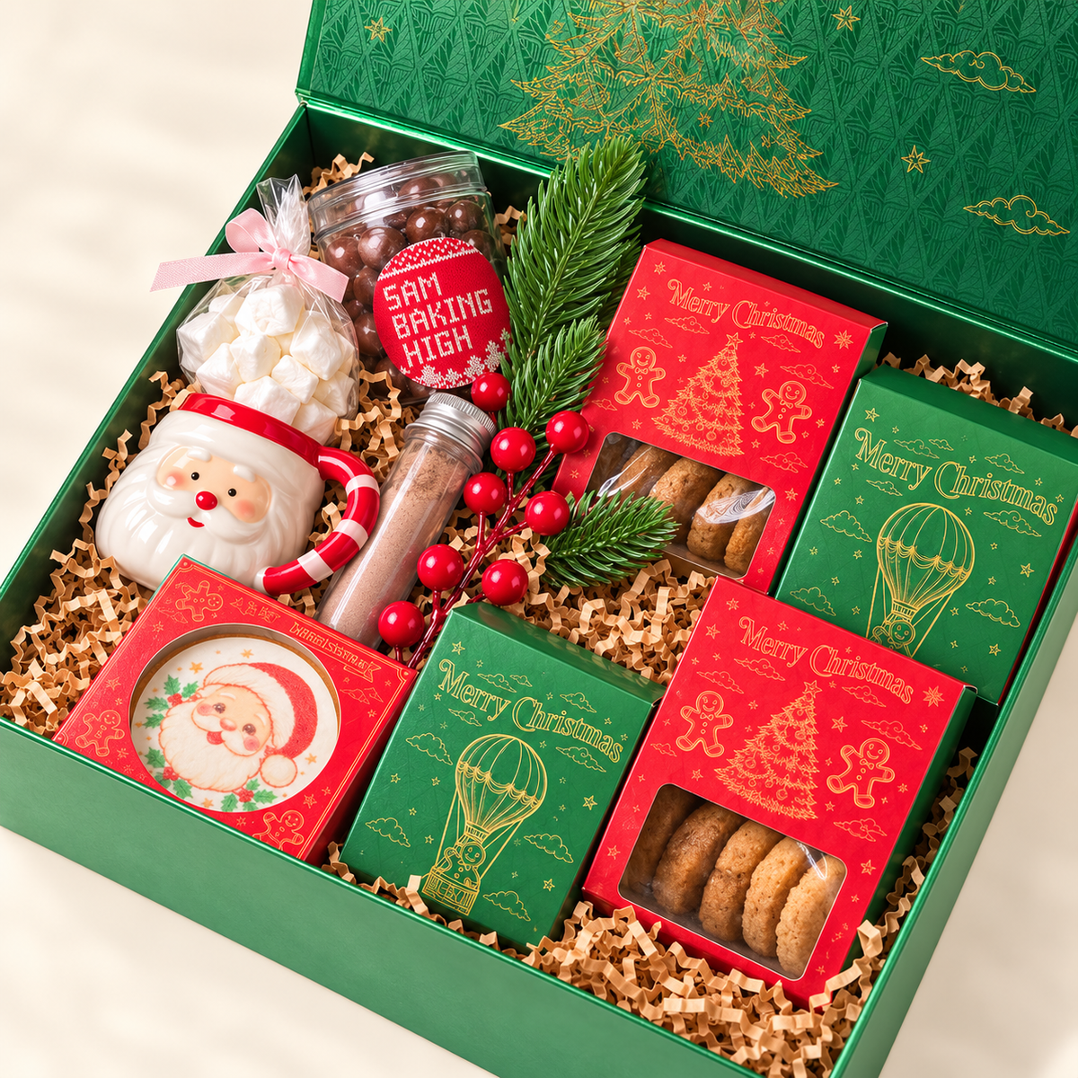 Christmas Gift Box open view showing contents