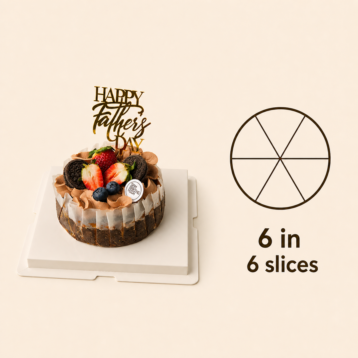 Father's Day Cheesecake cake size and serving guide