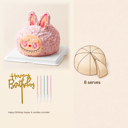 Pinky Fluffy 3D Cake cake size and serving guide