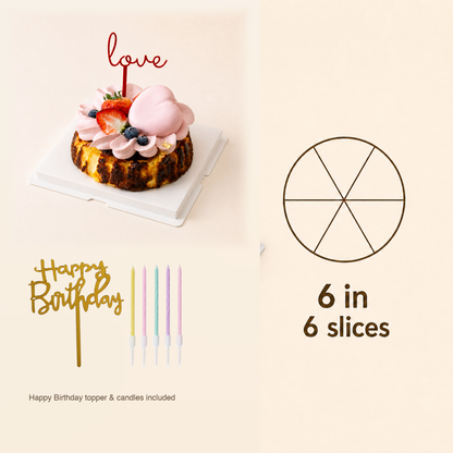 Love Pinky Cheesecake cake size and serving guide