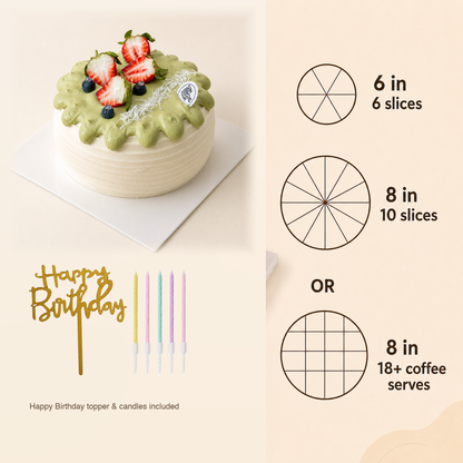 Matcha Coco Cloud cake size and serving guide