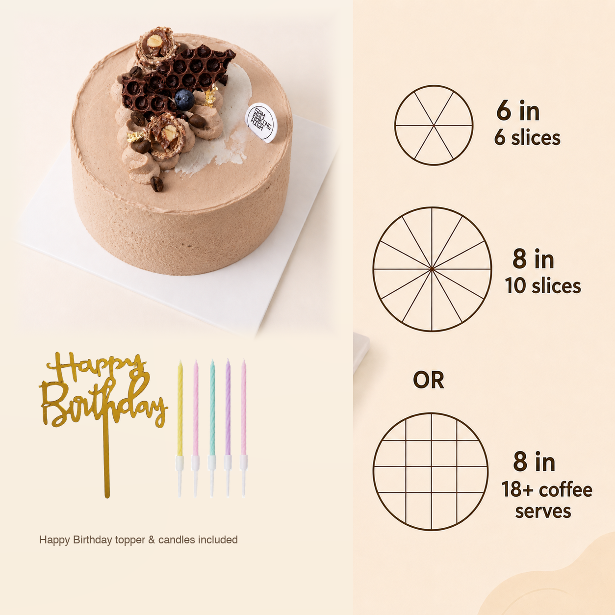 Cold Brew Coffee Cake cake size and serving guide