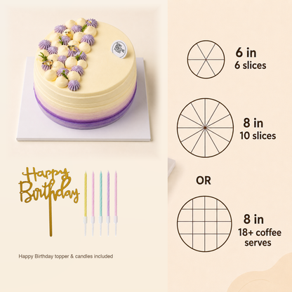 Pure Taro Cake cake size and serving guide