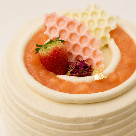 Oolong & Peach Cake cake detail close-up