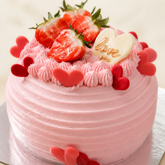 Rosy Love cake detail close-up