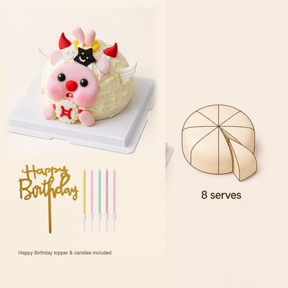 Gemini Birthday Cake cake size and serving guide