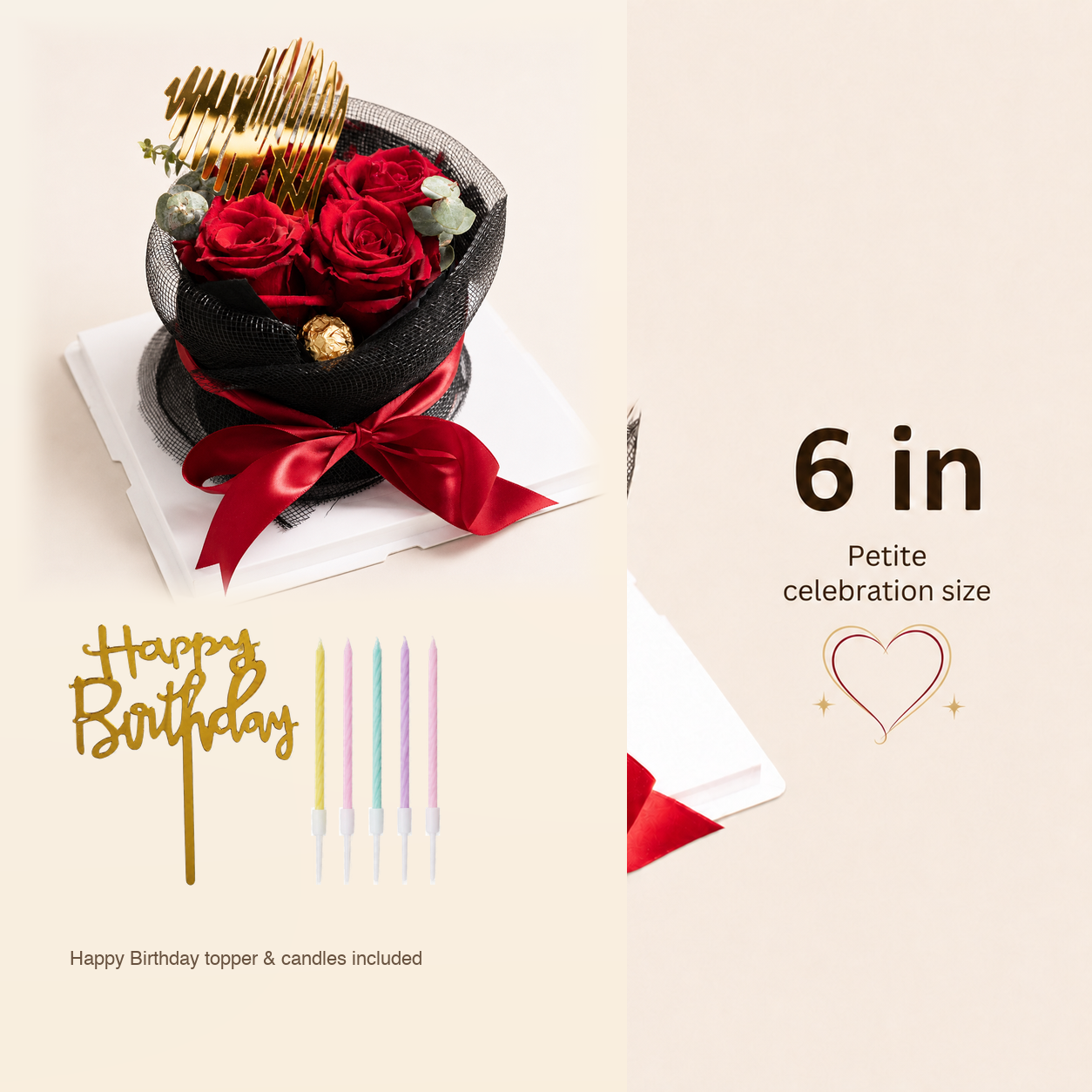 The Valentines Love cake size and serving guide